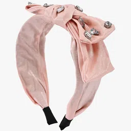 BuckleUp Women Peach Embellished Hair Band-image-7