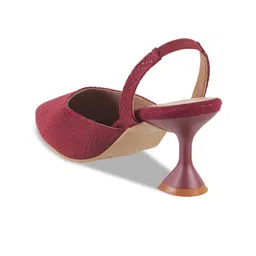 Metro Pointed Toe Textured Block Mules With Backstrap image 2