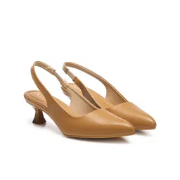 GNIST Textured Pointed Toe Kitten Heeled Pumps image 2