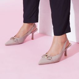 Sherrif Shoes Embellished PU Kitten Pumps-36