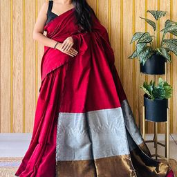 Anouk Colourblocked Pure Cotton Saree-12
