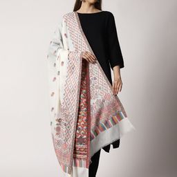 SWI Stylish Ethnic Motif Woven Design Shawl-17