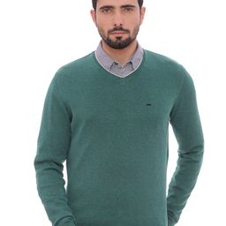 Basics Men Green Pullover-picture-32
