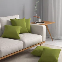 ROSARA HOME Green Set of 5 Self Design Square Cushion Covers-picture-0