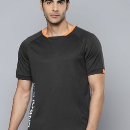 Alcis Men Charcoal Typography Printed Slim Fit T-shirt-image-40