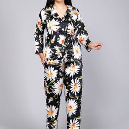 Jevi Prints Floral Printed Lapel Collar Shirt With Trousers-image-19