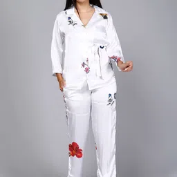 Jevi Prints Floral Printed Lapel Collar Shirt With Trousers-image-62