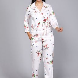 Jevi Prints Floral Printed Lapel Collar Shirt With Trousers-image-63