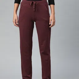 Van Heusen Women Burgundy Solid Smart Tech Easy Stain Release Lounge Pants-image-39
