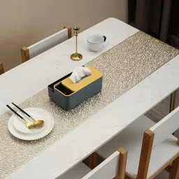 flipkart smartbuy Gold 150 cm Table Runner image 4
