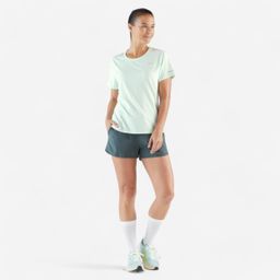 Women's Breathable Running T-shirt Kiprun Run 500 dry-blue green-image-81