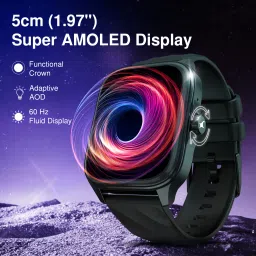 Fastrack Revoltt Pro-1.97'' Super AMOLED Display|AOD|Working Crown|BT Calling|Fast Charge Smartwatch image 2