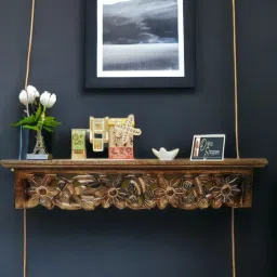Large Solid Wood Wall Shelf Solid Wood Open Book Shelf-image-0