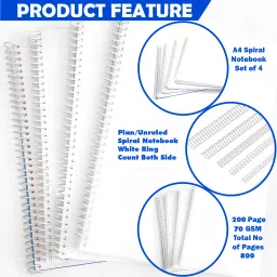 rjd stylishtrend Spiral Notebook 200 Pages A4 Notebook No 200 Pages image 2