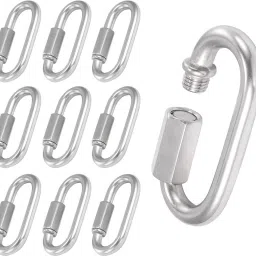 Oval QUICK LINKS 8mm, Galvanized Steel Screw Carabiner/ Multipurpose Connector Locking Carabiner-image-14