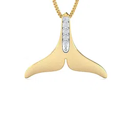 KUBERBOX 18KT Gold Diamond-Studded Caia Fin Pendant 1.15 gm-image-76