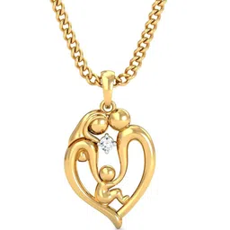 KUBERBOX 18KT Gold Familia Pendant With Diamonds- 1.01gm-image-74