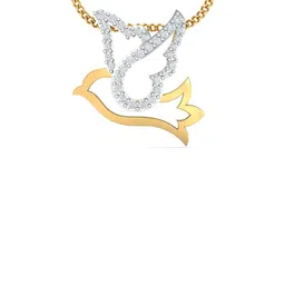 KUBERBOX 18KT Gold Diamond-Studded Sparrow Pendant- 1.44 gm-image-20