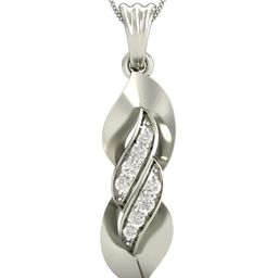 KUBERBOX Gracious Presence 18KT White Gold Diamond Studded Pendant -1.45 g-image-62
