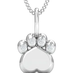 KUBERBOX Pugmarks 18KT White Gold Diamond Studded Pendant-1.05gm-picture-13