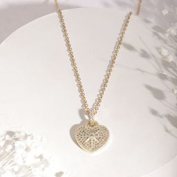 Rubans Voguish 18 KT Gold Plated Cubic Ziconia Studded Heart Shaped Pendant-31