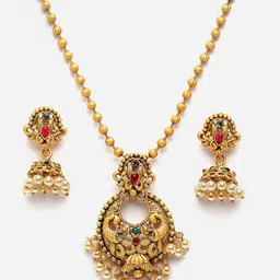 PANASH Gold-Plated CZ-Studded Pendant With Chain image 4