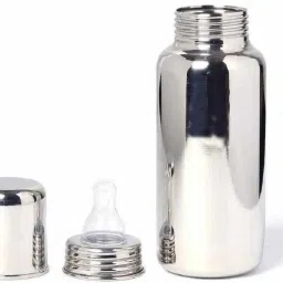 Stainless Steel Baby Feeding Bottle for Milk and Drinks with Silicon Nipple - 250 ml-image-18