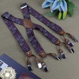 PELUCHE Unisex Patterned Fancy Charm 8 Clips Suspender-32