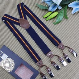 PELUCHE Unisex Striped Clips Suspender-15