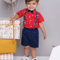 KID1 Boys Printed Pure Cotton Shirt With Shorts-image-76