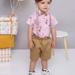 KID1 Boys Printed Pure Cotton Shirt With Shorts-image-82