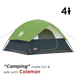 4-Person Sundome Camping Tent, Superior Air Ventilation & Easy Setup, Green-image-43