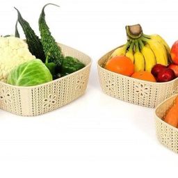 Plastic Combo Of 4 Multi-Size Multipurpose Basket Storage Basket Storage Basket-image-86