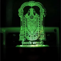 Tirupati Balaji 3D LED Night light Home Decor Acrylic Corporate Gifts 7 colour changing divine small wall lamp Illusion night light Pooja room festival Mandir Lamp Night Lamp-image-63