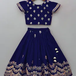 BAESD Girls Embroidered Sequinned Ready to Wear Lehenga & Blouse With Dupatta-53