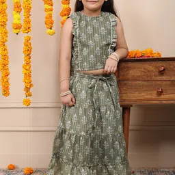 Biglilpeople Girls Printed Cotton Ready to Wear Lehenga with Blouse-picture-14