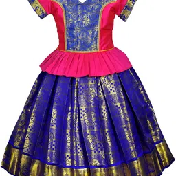 AMIRTHA FASHION Girls Woven Design Art Silk Lehenga-image-36