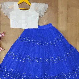 BAESD Girls Embellished Sequinned Ready to Wear Lehenga Choli-picture-34