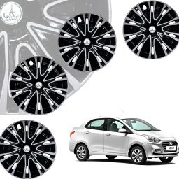 CAR WHEEL CAP/ WHEEL COVER ROVER DEGINE "SILVER_BLACK_COLOR" 14 INCH Wheel Cover For Hyundai Xcent, Swift Dzire, Micra, KUV 100, Grand i10, Figo, Ritz, Brio, Vista, Celerio, Swift, Indigo, Amaze-image-5