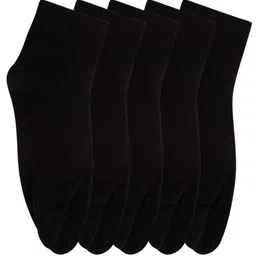 N2S NEXT2SKIN Women Pack Of 5 Black Solid Combed Cotton Ankle-Length Thumb Socks-image-25