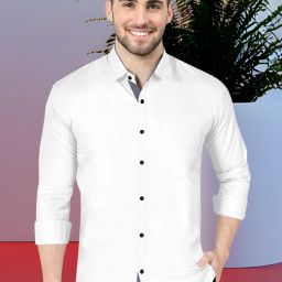 Men Regular Fit Solid Spread Collar Formal Shirt-image-37