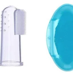 Pack of 2 Transparent Silicone Brush Tongue Cleaner for Baby & Attractive Case Soft Toothbrush-image-53