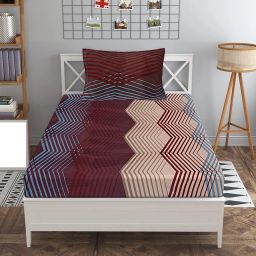 210 TC Cotton Single Floral Fitted (Elastic) Bedsheet-image-55