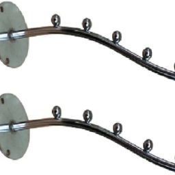 5 Ball pin Hooks Wall Drope Hanger/Shop/Showroom Display Hook Rail bar for Clothes/Kitchen/Mobile Pack of 2 -Heavy Duty Wall Mount with Hardware Fittings Hook Rail 5-25
