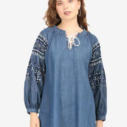 SUMAVI-FASHION Organic Cotton Denim Regular Top-46
