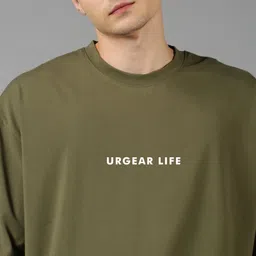 urgear Men Printed Round Neck Cotton Blend Green T-Shirt-picture-35