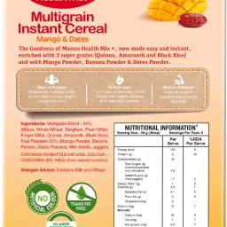 manna Health Mix Instant Multigrain Cereal, Mango, Banana, Dates, with Milk Cereal image 2