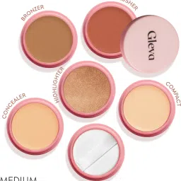 gleva 5-in-1 Makeup Stack, Smooth & Blendable, Travel-Friendly Kit ( Medium ) image 2