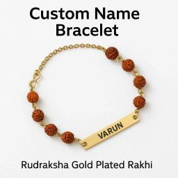 Rudraksh Rakhi01 Gold Finish Rakhi Set-image-59
