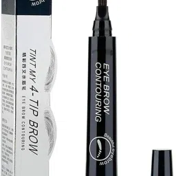 Waterproof 4 Point Eyebrow Pencil Black - Microblading Fork Tip Tint Pen-19